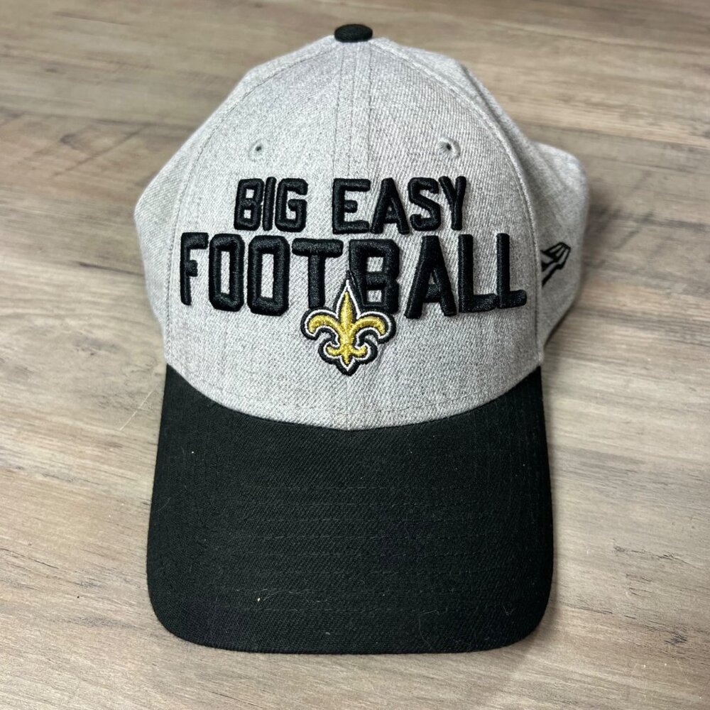 Big Easy Football New Era NFL 39Thirty Gray & Black Stretch Fit Hat Medium/Large
